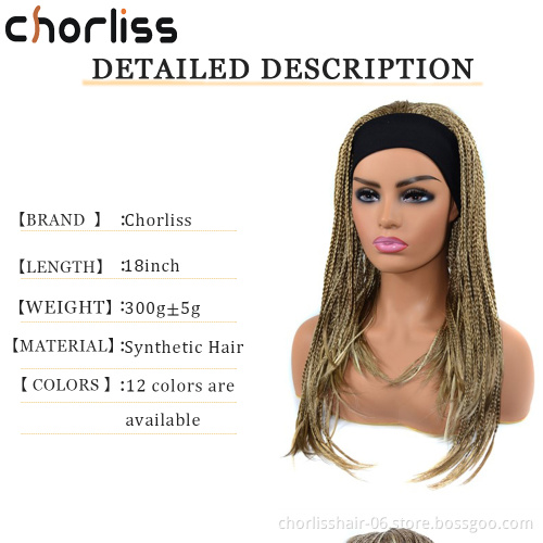 Wholesale 18 Inch Long High Quality Ombre Color  Afro Braided Wigs Perruque Synthetic Wigs With Highlights For Black Women